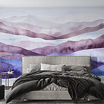 Wall murals Painting of mountains with fog
