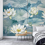 Wall murals Serene lotus pond whispers calm.