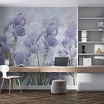 Wall murals Group of purple flowers