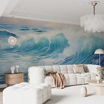 Wall murals Large waves in the ocean