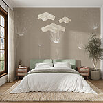 Wall murals Whimsical dandelions dance in breeze