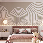Wall murals White and gray background with curved lines
