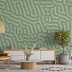 Wall murals Green and white pattern