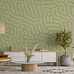 Wall murals Green and white pattern