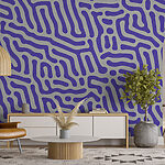 Wall murals Purple and white pattern