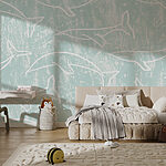 Wall murals Pattern of dolphins on a blue background