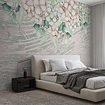 Wall murals Elegant flowers on textured background
