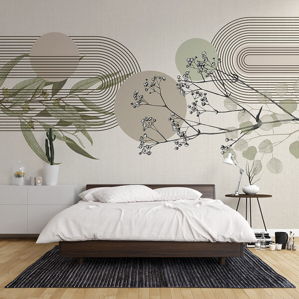 Nature Meets Geometric Serenity Wall murals Nature Meets Geometric Serenity