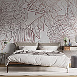 Wall murals Drawing of flowers and leaves