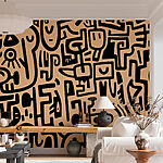 Wall murals Pattern of black and white lines