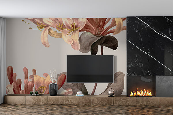 Delicate Floral Dance in Watercolor Wall murals Delicate Floral Dance in Watercolor