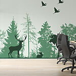 Wall murals Group of animals in a forest