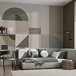 Wall murals Abstract shapes in muted tones.