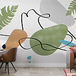 Wall murals Colorful art with leaves
