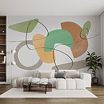 Wall murals Colorful art piece with black lines
