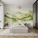 Wall murals Painting of a mountain range