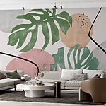 Wall murals Tropical Minimalism: Birds and Leaves