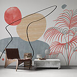 Wall murals Art piece of art with a plant