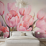Wall murals Blush Tulips Dance in Light