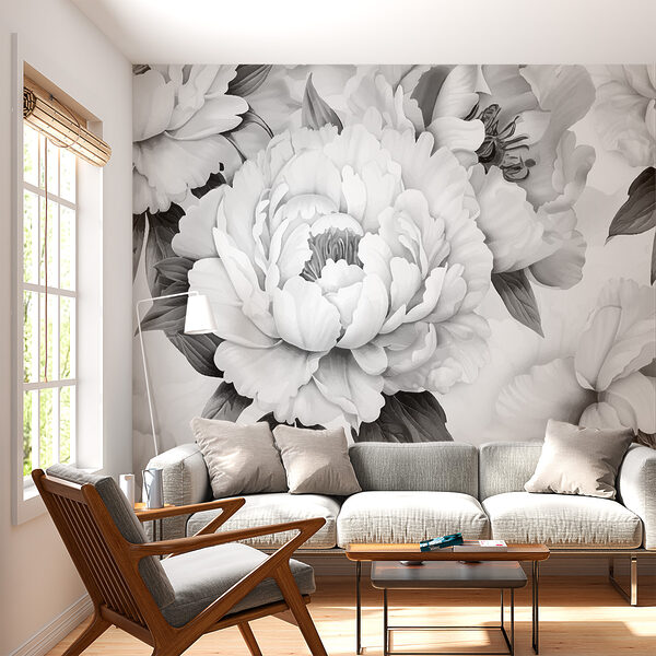 Monochrome Blossoms in Bloom Wall murals Monochrome Blossoms in Bloom