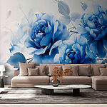 Wall murals Group of blue flowers