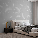 Wall murals White feathers floating in the air