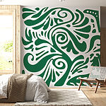 Wall murals Green and white pattern