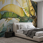 Wall murals Tropical leaves in artistic hues