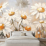 Wall murals Painting of white flowers