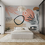 Wall murals Art piece of art with different shapes and colors