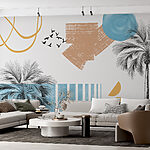 Wall murals Palm trees and geometric shapes