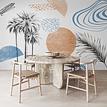 Wall murals Palm trees and geometric shapes