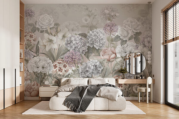 Elegant Floral Symphony in Bloom Wall murals Elegant Floral Symphony in Bloom