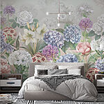 Wall murals Group of flowers on a white background