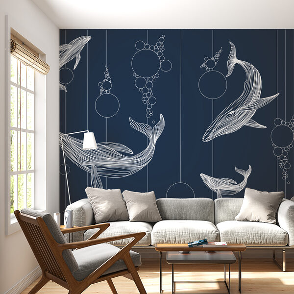 Wall murals Group of whales and bubbles (SKU: w08074v1) Wall murals Wall murals Group of whales and bubbles (SKU: w08074v1)
