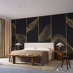 Wall murals Black and yellow striped background