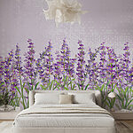 Wall murals Row of purple flowers