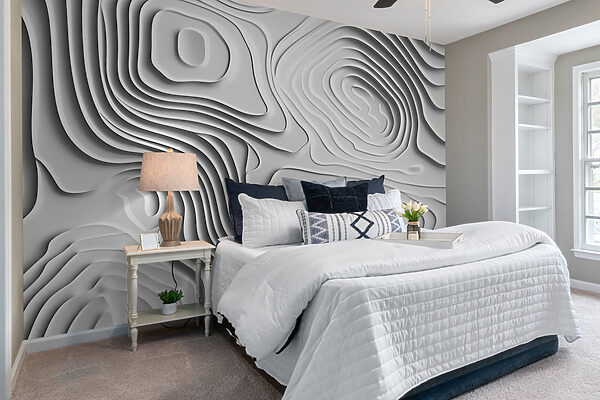 Wall murals Wall murals White surface with lines and shapes (SKU: w01336)