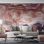 Wall murals Layers of pink marbled waves.
