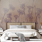 Wall murals Drawing of flowers on a wall