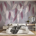 Wall murals Elegant leaves in serene hues