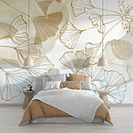 Wall murals Graceful ginkgo leaves in watercolor wash