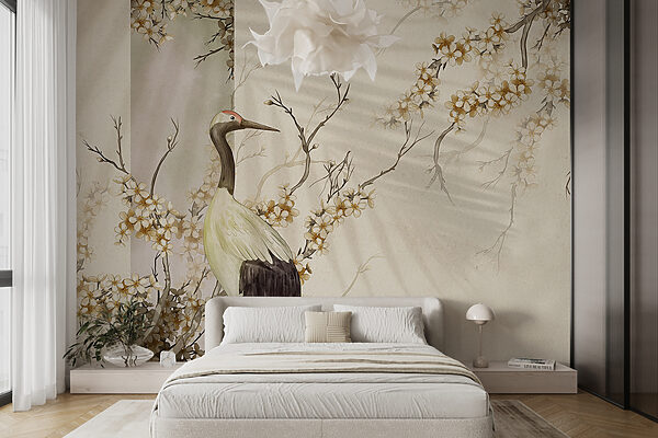 Bird standing on a branch Wall murals Bird standing on a branch