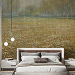 Wall murals Field of flowers and trees