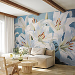 Wall murals Elegant White Lilies in Bloom