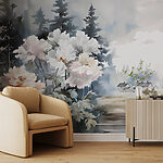 Wall murals Painting of a house and trees