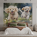 Wall murals Two dogs jumping in the air