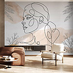 Wall murals Drawing of a woman's face