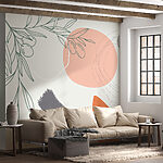 Wall murals Graphic design of a branch with olives and circles