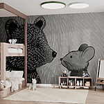 Wall murals Cartoon of a bear and a mouse